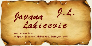 Jovana Lakićević vizit kartica